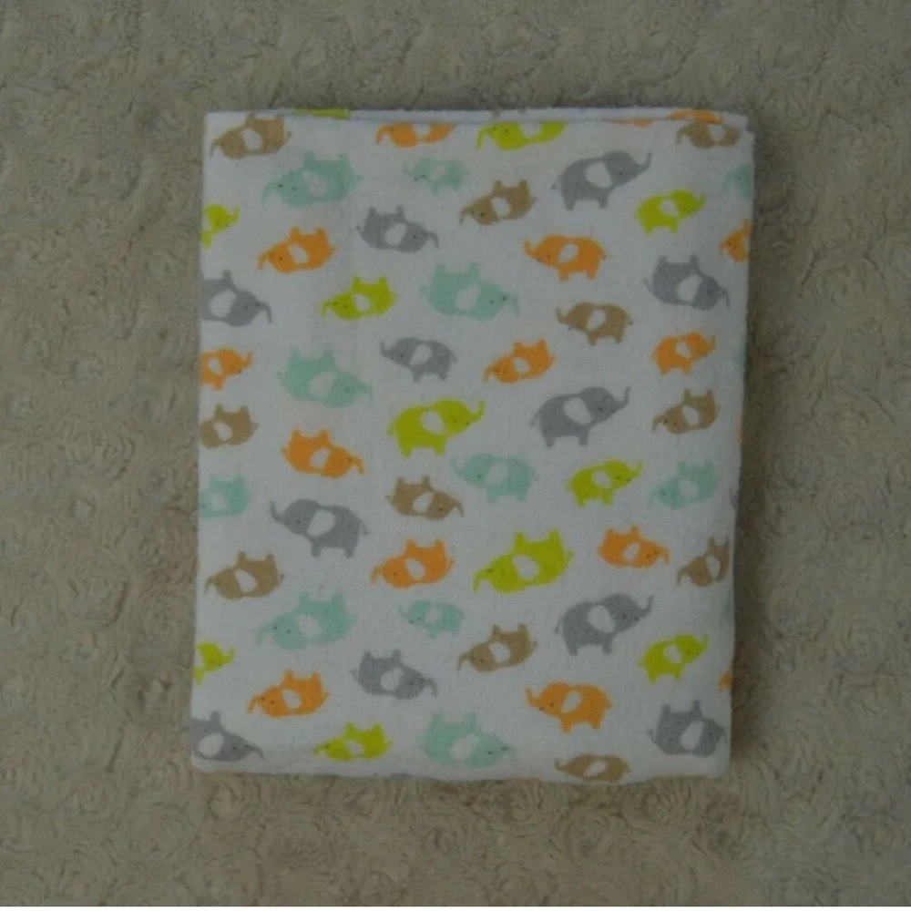 Child of Mine by Carter's Elephants Baby Receiving Blanket Flannel White Orange